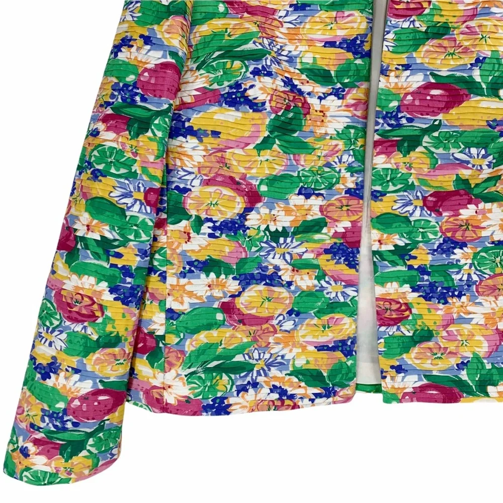 Vintage Margaret Smith Bright and Bold Floral Blazer, Made in the USA - Picture 3 of 12